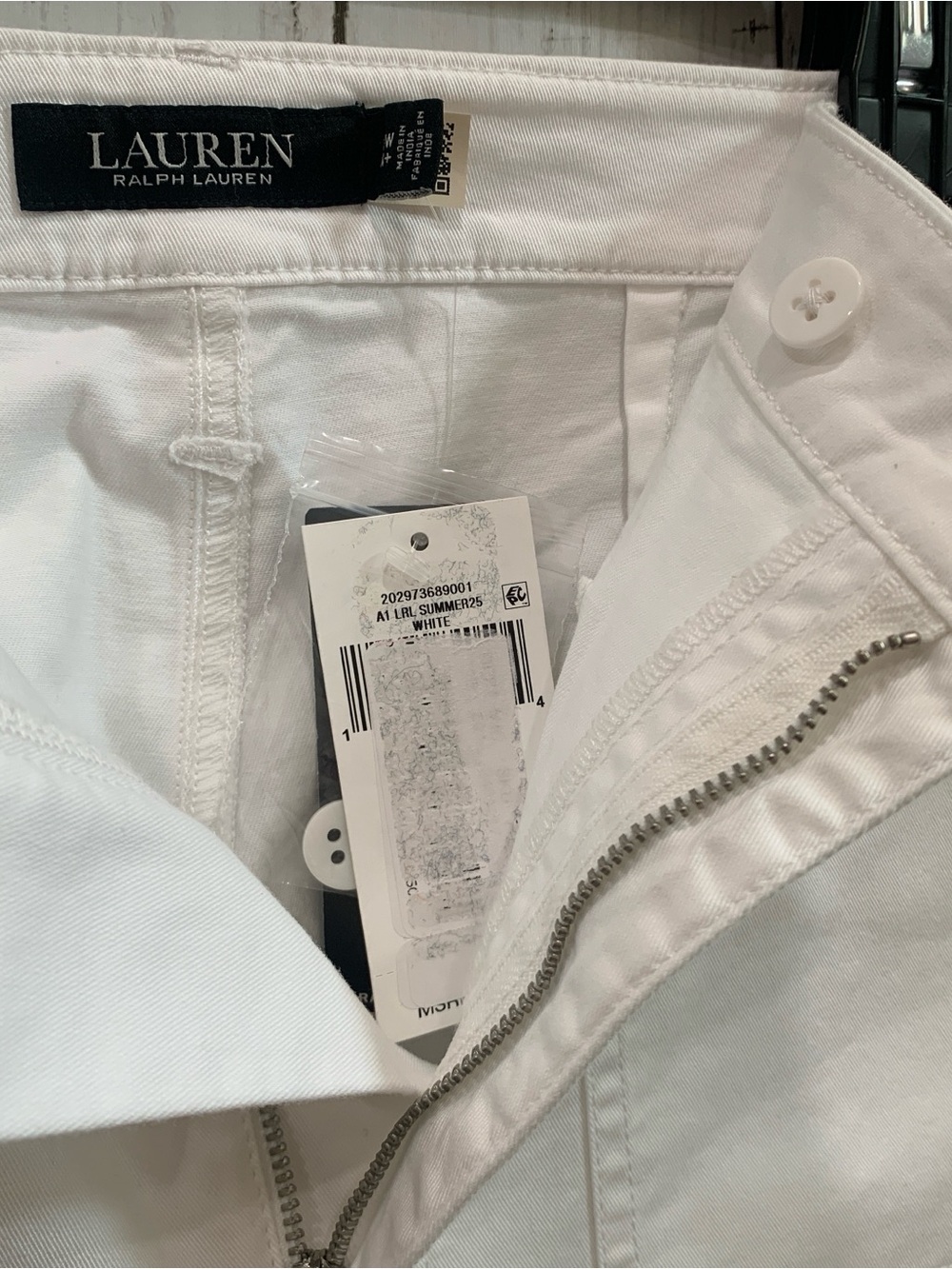 Lauren Ralph Lauren 14W Women's Stretch Chino Wide-Leg Cropped Pants  White NWT - Picture 6 of 13